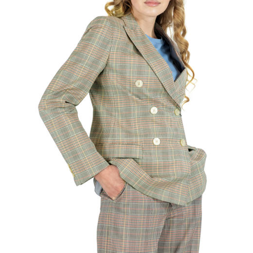 MAXMARA 女士 FUIME 格纹印花羊毛西服外套 混色 50410917 001 商品图3