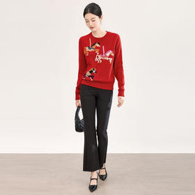 「高货wl」全新升级【铂金会员293/天猫399/差价106】(00711)洛诗琳气质旋转小马钩花羊毛衫2026新款百搭套头针织毛衣