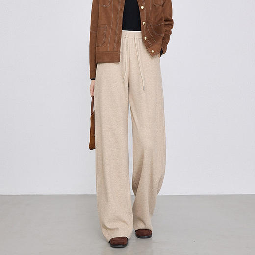 「高货rg」全新升级【铂金会员183/天猫239/差价56】(13529)洛诗琳新款高腰加绒弯刀裤2026新款抽绳松紧腰休闲长裤女 商品图2