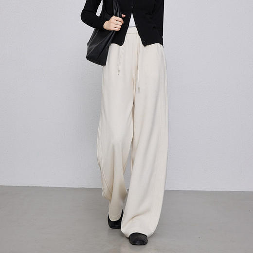 「高货rg」全新升级【铂金会员183/天猫239/差价56】(13529)洛诗琳新款高腰加绒弯刀裤2026新款抽绳松紧腰休闲长裤女 商品图1