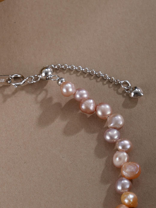 子佩集【幻彩流萤】银S925珍珠惜王妃手链【SPB0320001】4mm珠粉紫巴洛克2601 商品图5