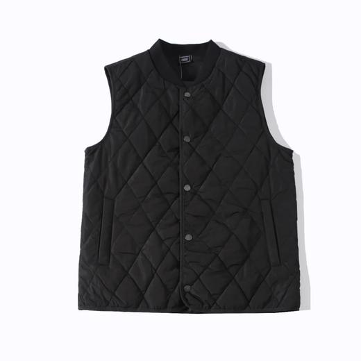 秋冬新款菱形格夹棉纯色立领棉马甲 商品图4