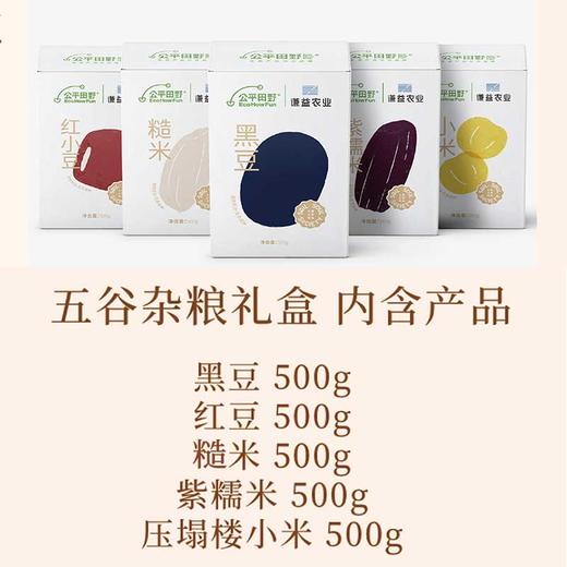 【谦益】【新品】谦益农业*公平田野联名款 五谷杂粮礼盒2500g  自然农法种植 健康五谷 送礼送健康 商品图3