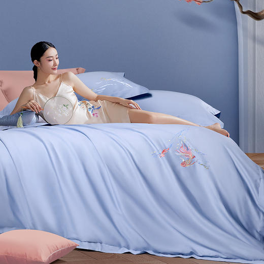 富安娜床单四件套（相依.星辰引-蓝）【分仓直发，72小时发货，周末节假日不发货】 商品图5