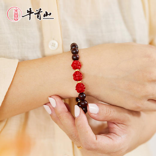 牛首山文创三合纳吉系列紫檀手串男女款手串情侣礼物南京纪念品 商品图2