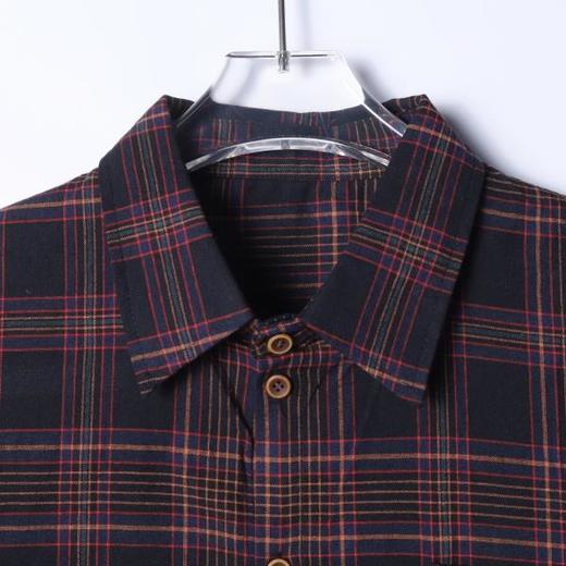 33261SDSA男士秋冬新款痞帅男装韩版简约撞色格纹格子设计长袖衬衫百搭 商品图2