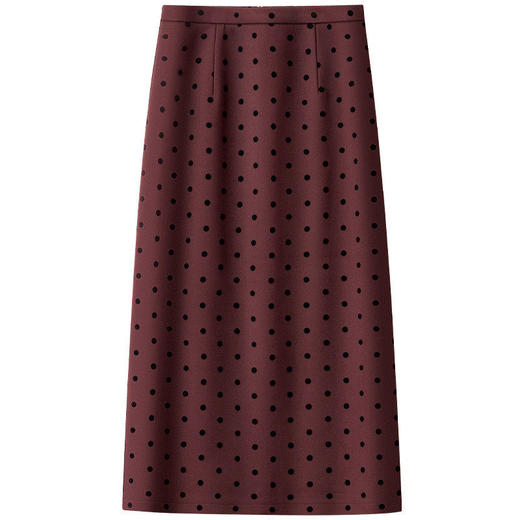 「自」全新升级【铂金会员146/天猫199/差价53】(00041)洛诗琳轻熟风波点毛呢半身裙2026新款高腰显瘦通勤直筒裙 商品图4