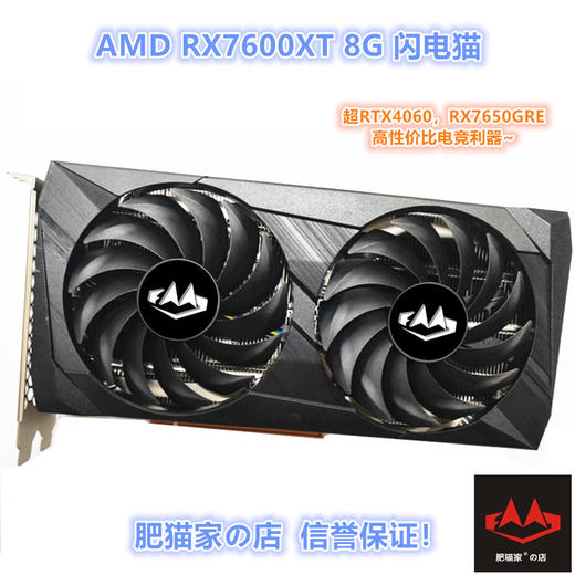肥猫家 RX7600XT 7650GRE 8G 闪电猫  台式电竞游戏独立显卡 商品图0