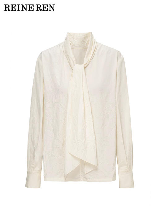 围巾领褶皱衬衫 商品图1