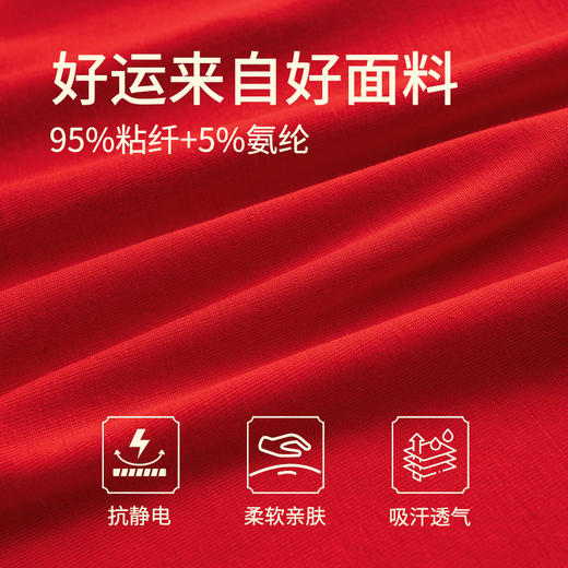 安踏好事发生红色内裤男子新年本命年平角裤亲肤无痕运动四角裤衩192618972 商品图1