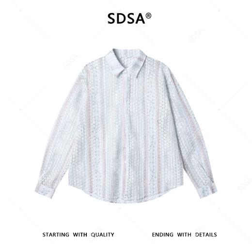 6977SDSA男士秋冬新款痞帅男装韩版简约镂空设计长袖衬衫百搭宽松衬衣 商品图1
