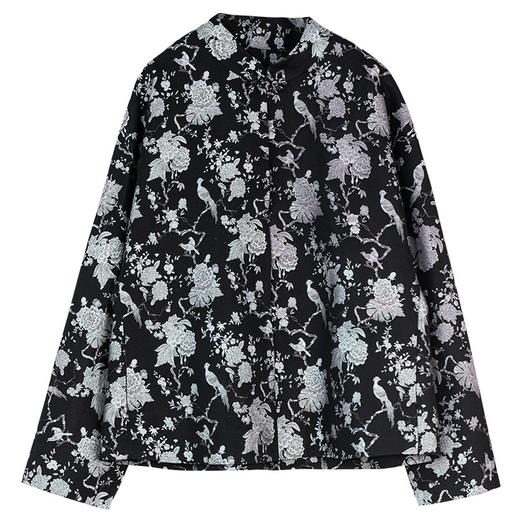 牧衣游原创 47姆米重磅芙蓉锦鸡纹饰宋锦外套禅意复古中式 山月记 商品图4