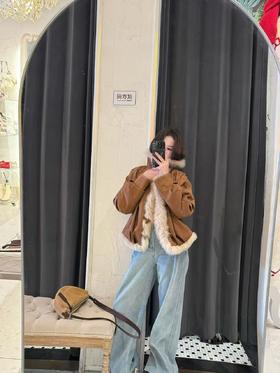 【门店同款】ENJOY冬季“游牧漫寻”焦糖拿铁皮草外套 168996008