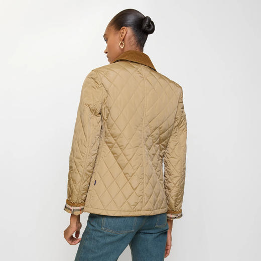 BURBERRY 巴宝莉 女士马术骑士徽标标签绗缝尼龙夹克棉服 驼色 8107511 C1544 商品图3