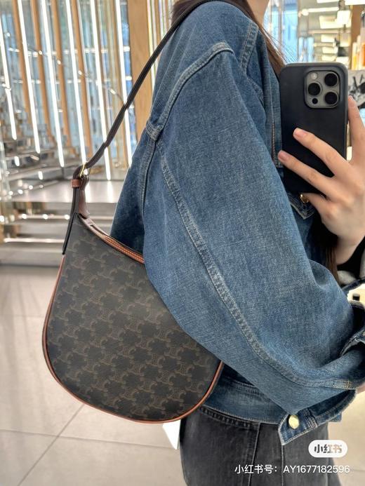 赛琳 HELOISE标志印花牛皮革手袋 腋下包 hobo 大/小号（LZ） 商品图8