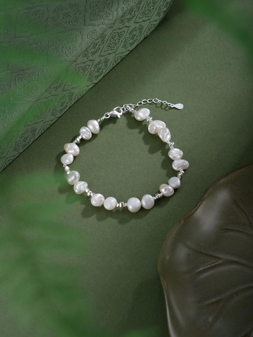 子佩集【霜影缪斯】银S925珍珠惜王妃手链【SPB0530003】5-7.5mm珠巴洛克2601 商品图4
