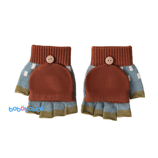 【特价！儿童半指翻盖两用手套】 3-10岁幼儿园小学生写字保暖手套 秋冬季保暖毛线针织 商品图5