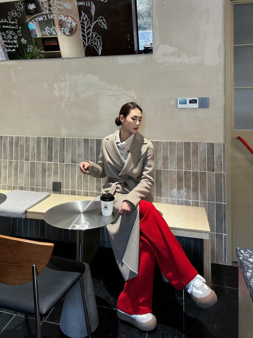 【高级定制】噢蜜ooomeooo纯羊绒翻领手工大衣 商品图4