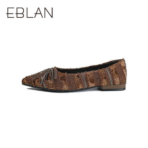 【上新】伊伴2026春季甜美公主风质感高丝光绒布鞋面时装单鞋B26167601 商品图1