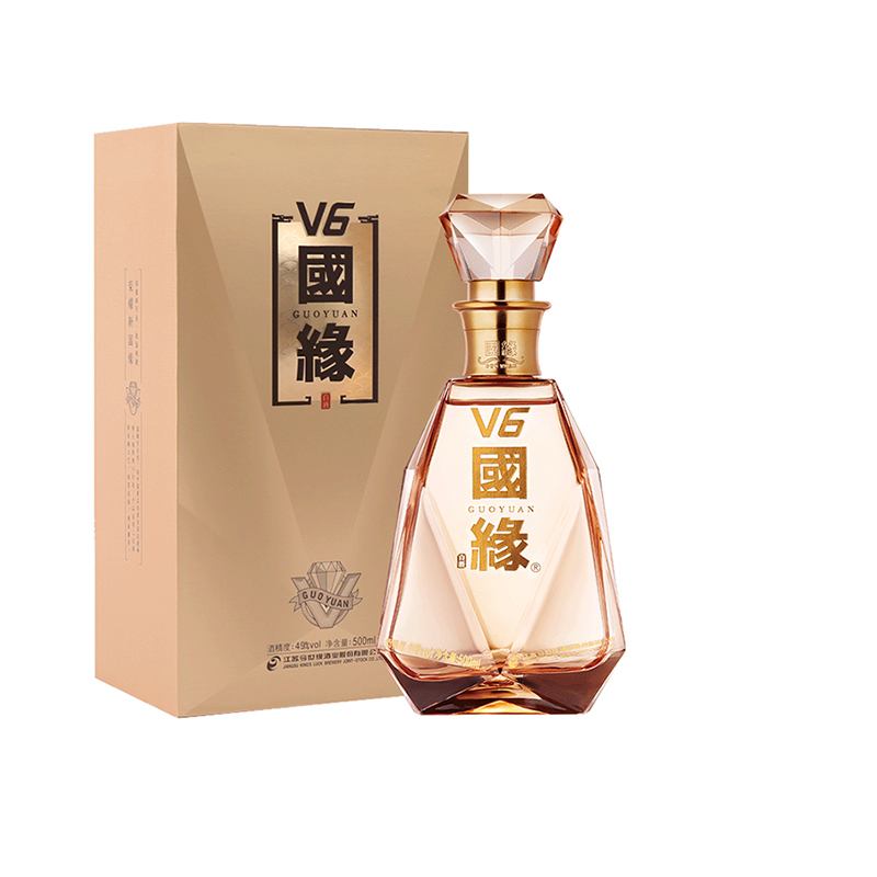 【酒厂直营】今世缘浓香型白酒国缘V6单瓶49度500ml