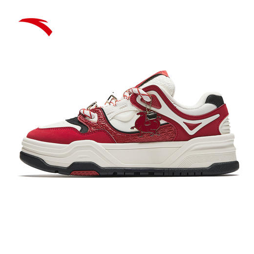 安踏芝士蛋糕板鞋女冬季新款厚底增高新年红经典面包鞋122618071 商品图2