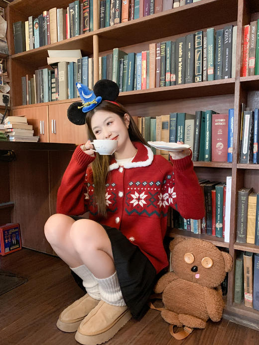 <曾小咸推荐>现货秒杀 ！微信超特价！韩系提花毛衣开衫 日常209.99 立减120 秒杀89.99！！ 商品图8