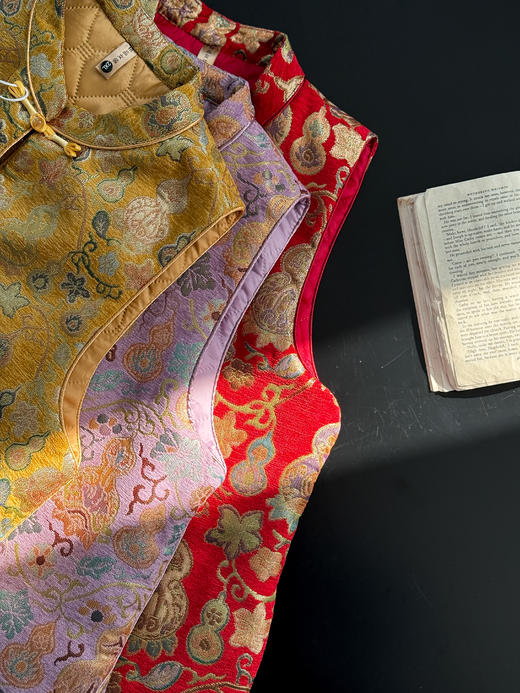 新中式提花包金招财保平安葫芦纹夹棉马甲 商品图7