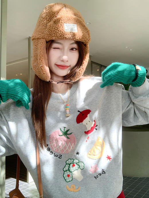 <曾小咸推荐>现货秒杀 ！微信超特价！韩系刺绣加绒卫衣 日常199.99 立减110 秒杀89.99！！ 商品图11