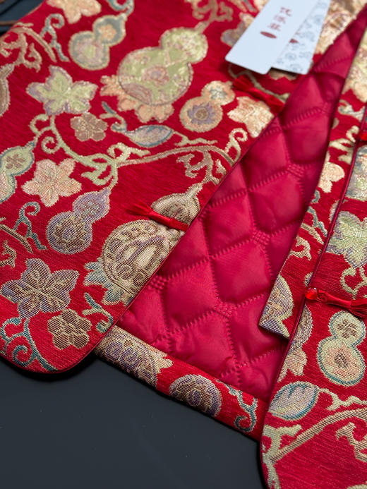 新中式提花包金招财保平安葫芦纹夹棉马甲 商品图8