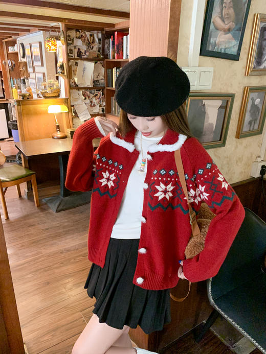 <曾小咸推荐>现货秒杀 ！微信超特价！韩系提花毛衣开衫 日常209.99 立减120 秒杀89.99！！ 商品图11