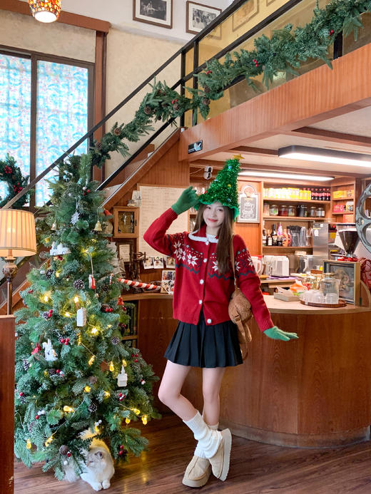 <曾小咸推荐>现货秒杀 ！微信超特价！韩系提花毛衣开衫 日常209.99 立减120 秒杀89.99！！ 商品图5