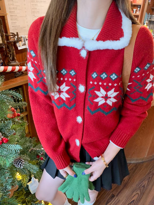 <曾小咸推荐>现货秒杀 ！微信超特价！韩系提花毛衣开衫 日常209.99 立减120 秒杀89.99！！ 商品图7