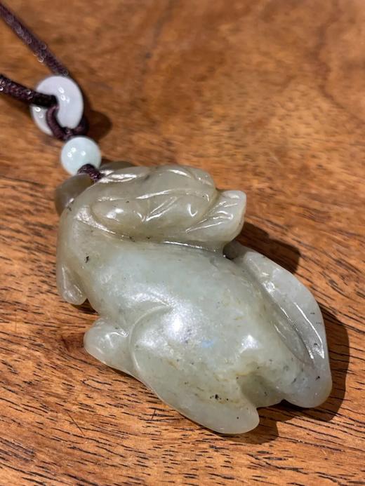 褐沁白玉雕貔貅兽吊坠，顺丰包邮 商品图10