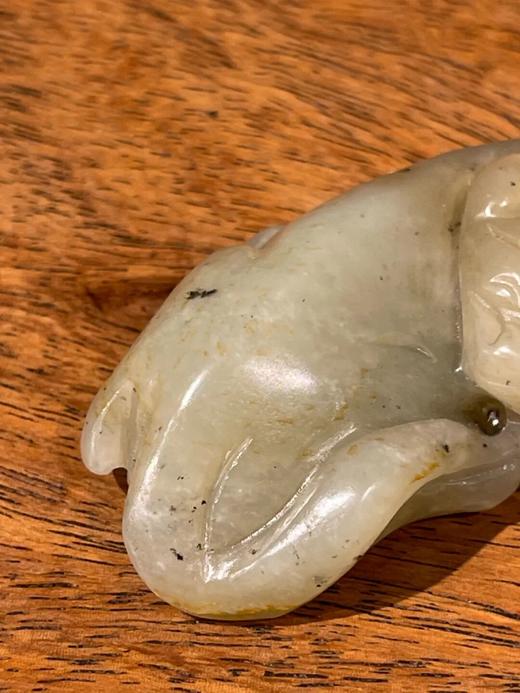 褐沁白玉雕貔貅兽吊坠，顺丰包邮 商品图8