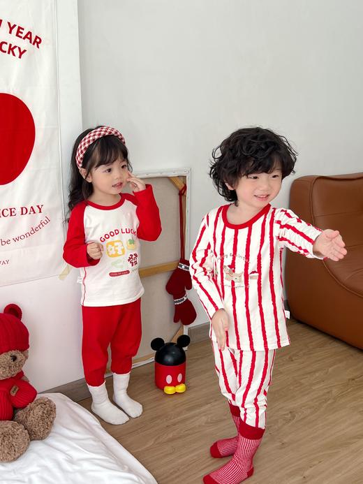 穿新衣过大年🧨夸爆这套秋衣裤套装‼️贺岁新年A类红色儿童纯棉莱卡内衣套装80-160尺码男童女童秋冬本命秋衣套装聚 商品图3