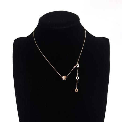 【95新】BVLGARI宝格丽B.zero1系列35111618K玫瑰金满钻小蛮腰弹簧项链链长约44cm女士 281225AK45 商品图6