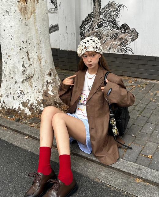 .5双一组！Galouu正红色新年红袜！加厚！毛圈礼盒袜 商品图2