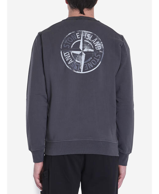 石头岛 笔刷效果印花圆领毛圈卫衣 Z-15783 商品图2