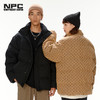 NPC老花格纹立领白鸭绒羽绒面包服情侣NP27DJ37 商品缩略图2