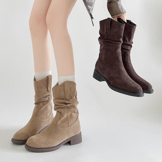 雪梵莱废土风美拉德堆堆靴，显腿直显腿细，经典复古潮流百搭 商品图0