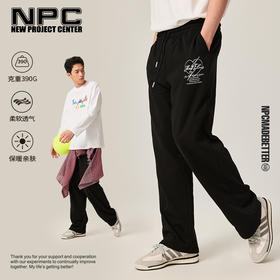 NPC潮牌潘玮柏MAD LOVE狂爱系列爱心印花休闲卫裤男潮流NP46SP09