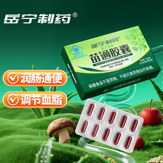 岳宁制药 苗三清牌苗通胶囊  10粒/板 商品图0