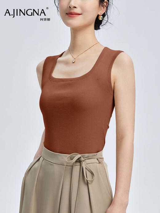 【云感背心】阿菁娜新款三重复合云感背心莱赛尔竹纤维长绒棉裸肌触感透气抑菌F31C301001 商品图4