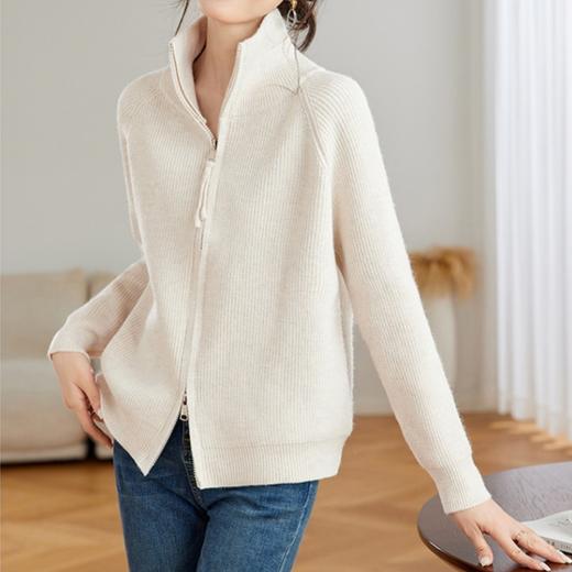 （小眠专属）DANMO旦茉90s静奢翻领针织衫 | 舒适显瘦 双拉链设计 极简更百搭 商品图2