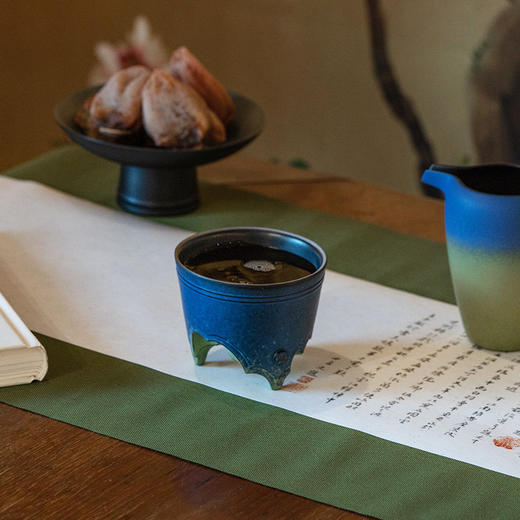 【预售7天】万仟堂茶杯主人杯个人专用高档陶瓷茶杯单杯功夫小茶杯只此青绿 瓷器商品不支持七天无理由 商品图2