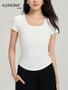 【云感T恤】阿菁娜新款三重复合简约云感T恤莱赛尔竹纤维长绒棉裸肌触感透气抑菌F31C301002 商品缩略图1