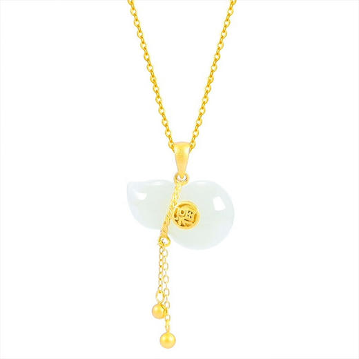 【福禄双全和田玉项链】天然老料吊坠 S925银镶玉石项链挂件男女款新年礼物 商品图4