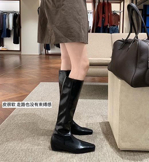 水煮牛皮内增高长筒显瘦妖精靴骑士靴 商品图9