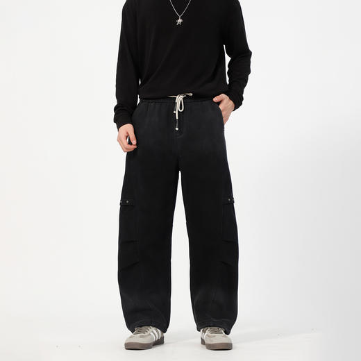 男版休闲弯刀拼接洗水长裤-纪念日百货门店同款168495676 商品图0