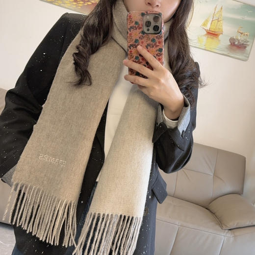 秋冬特惠💰280 爱马仕双面羔羊毛围巾 重磅推荐 商品图0